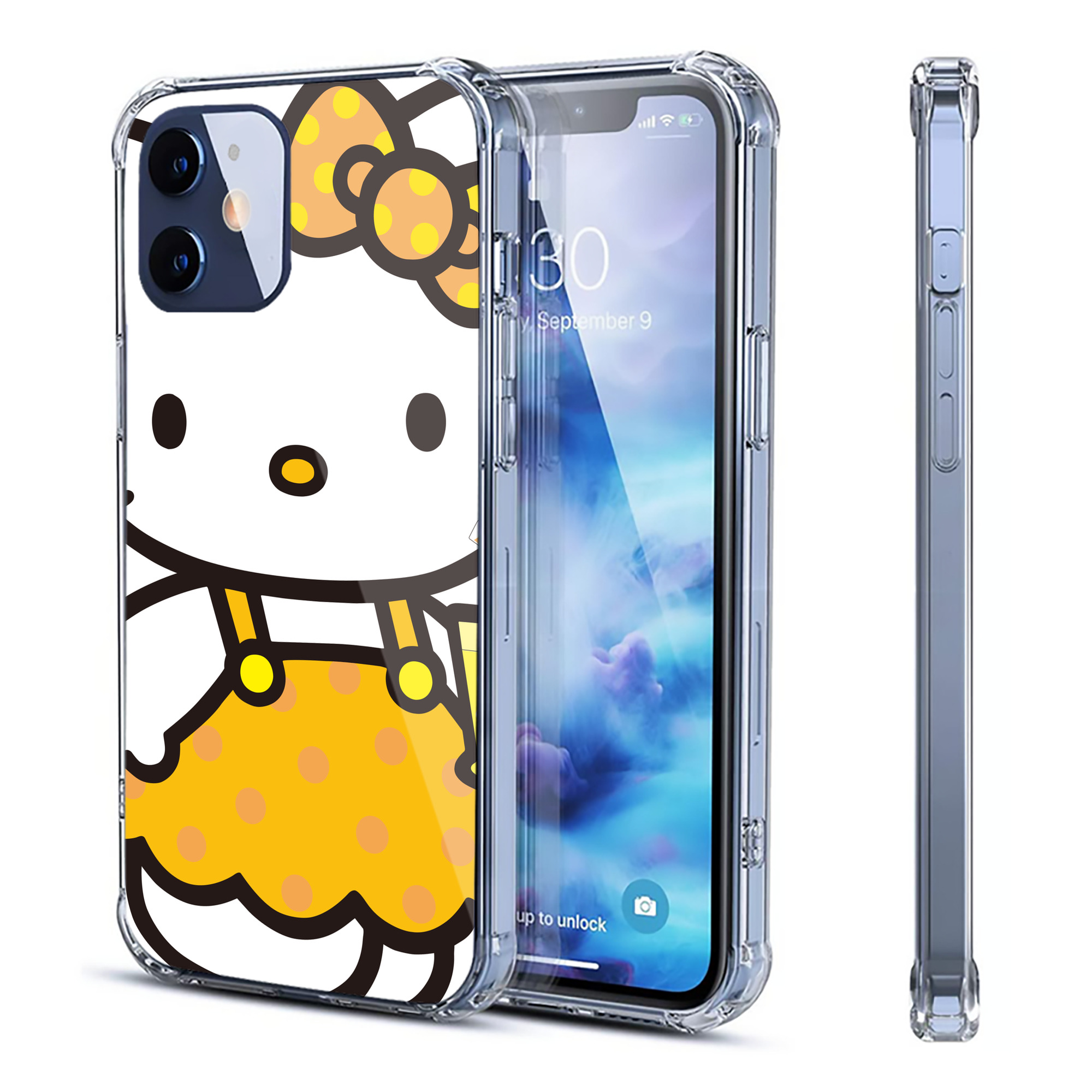 （画像用） Hello Kitty ハローキティ 【iPhone 12シリーズ対応】透明スマホケース（クリアソフトケース）